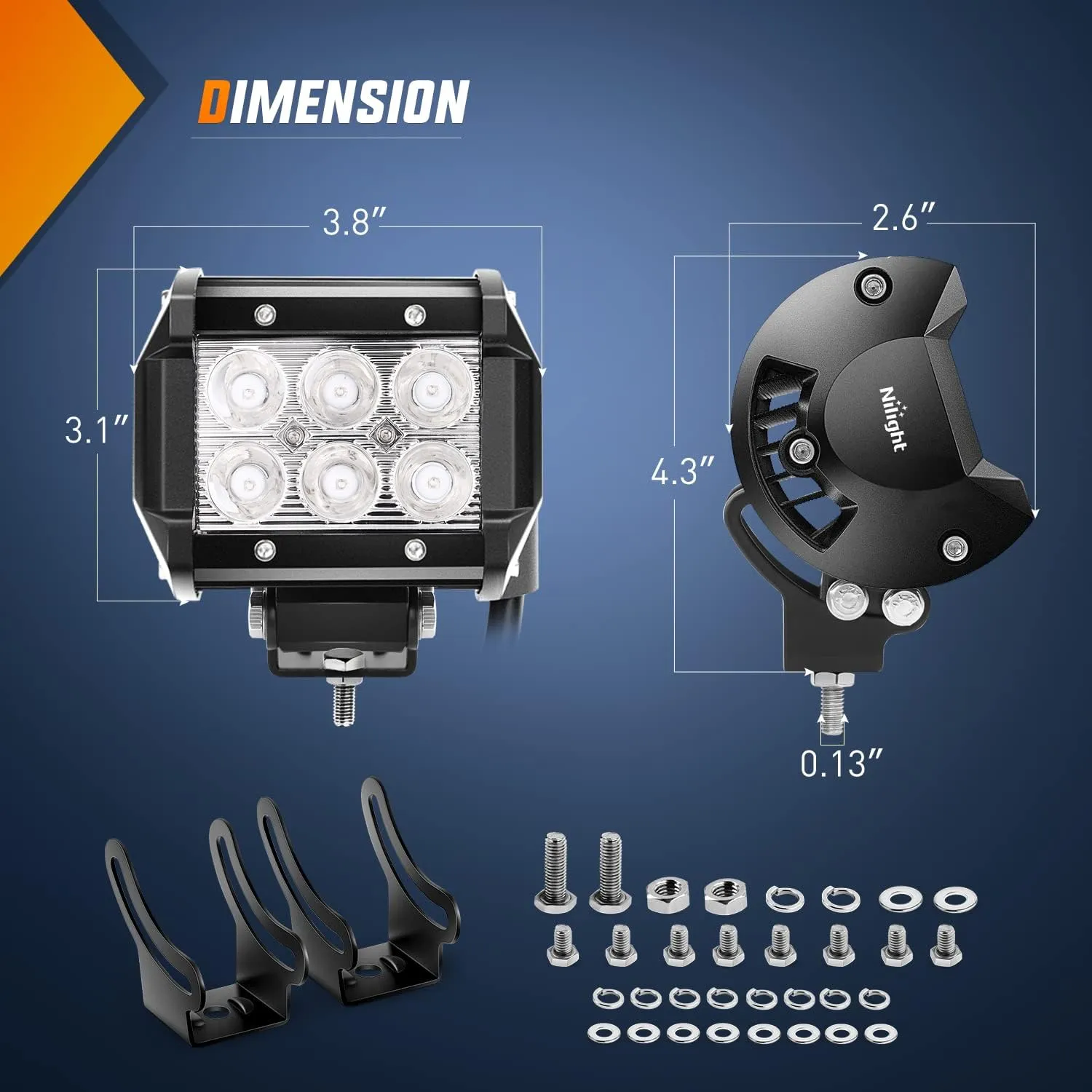 4 Inch 18W 1260LM Double Row Green Spot LED Pods (Pair)