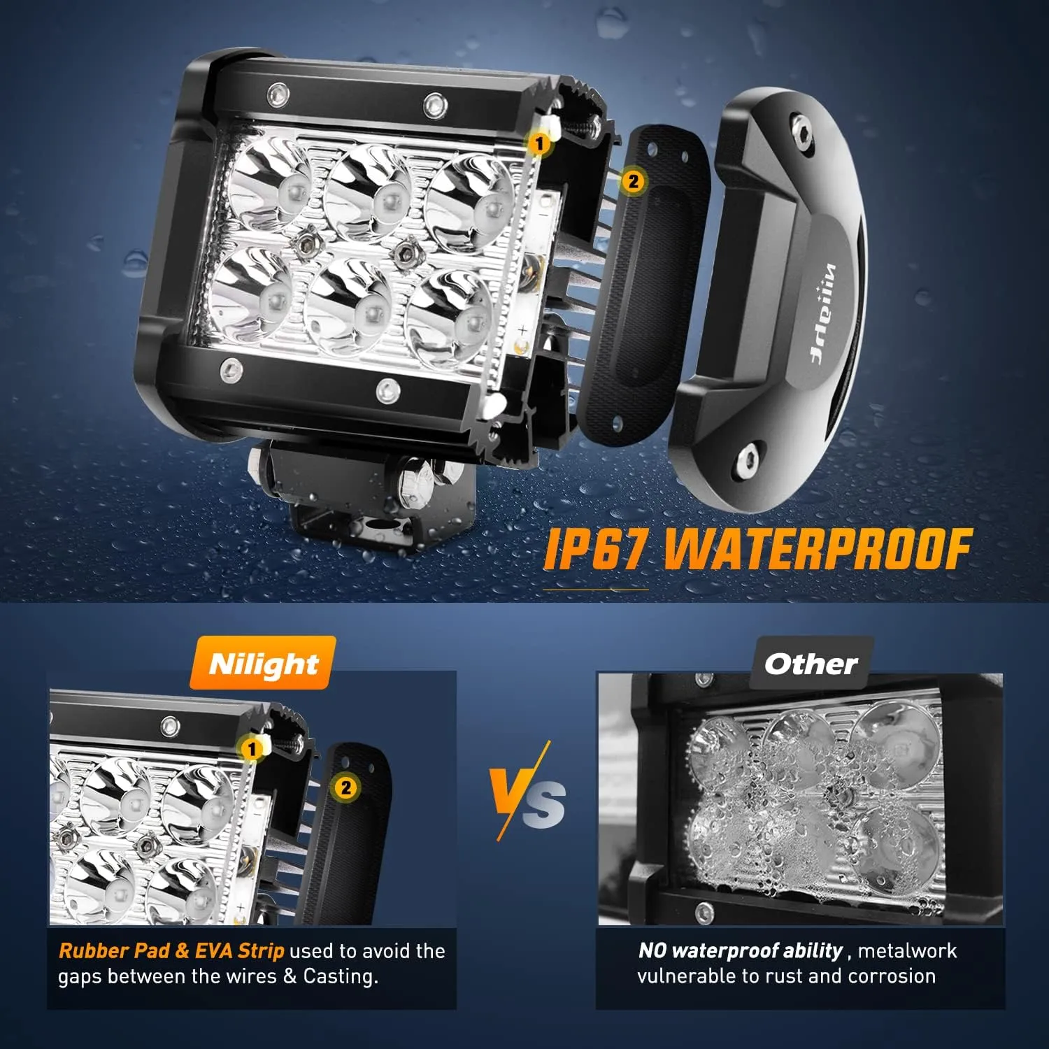 4 Inch 18W 1260LM Double Row Green Spot LED Pods (Pair)