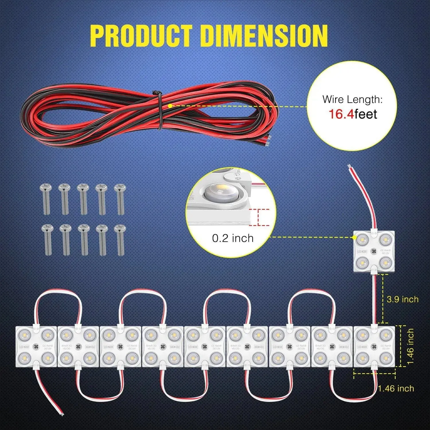 40 Leds Interior White Light Kits