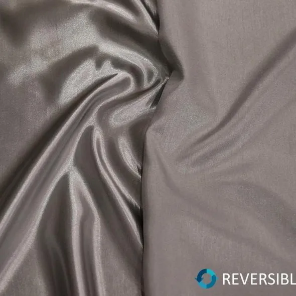 5pcs - Shantung Satin (Reversible) Table Linen 108"x156" Banquet - Silver