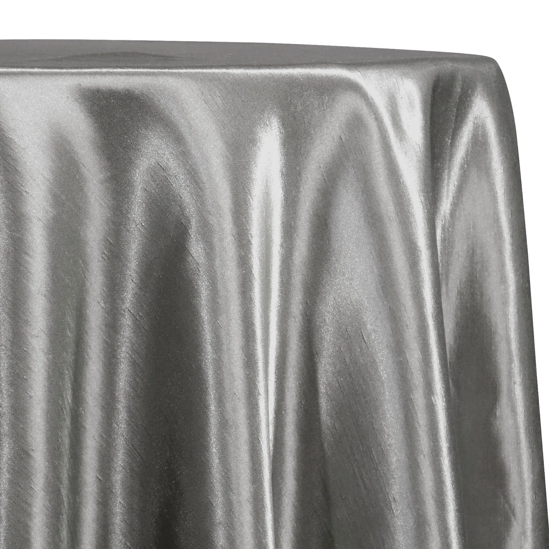 5pcs - Shantung Satin (Reversible) Table Linen 108"x156" Banquet - Silver