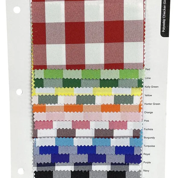 6pcs - Polyester Checker (Gingham) Table Runner 14"x108" - Royal
