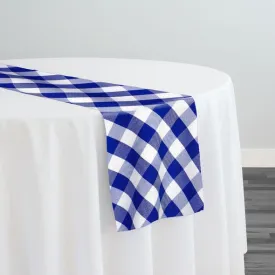 6pcs - Polyester Checker (Gingham) Table Runner 14"x108" - Royal