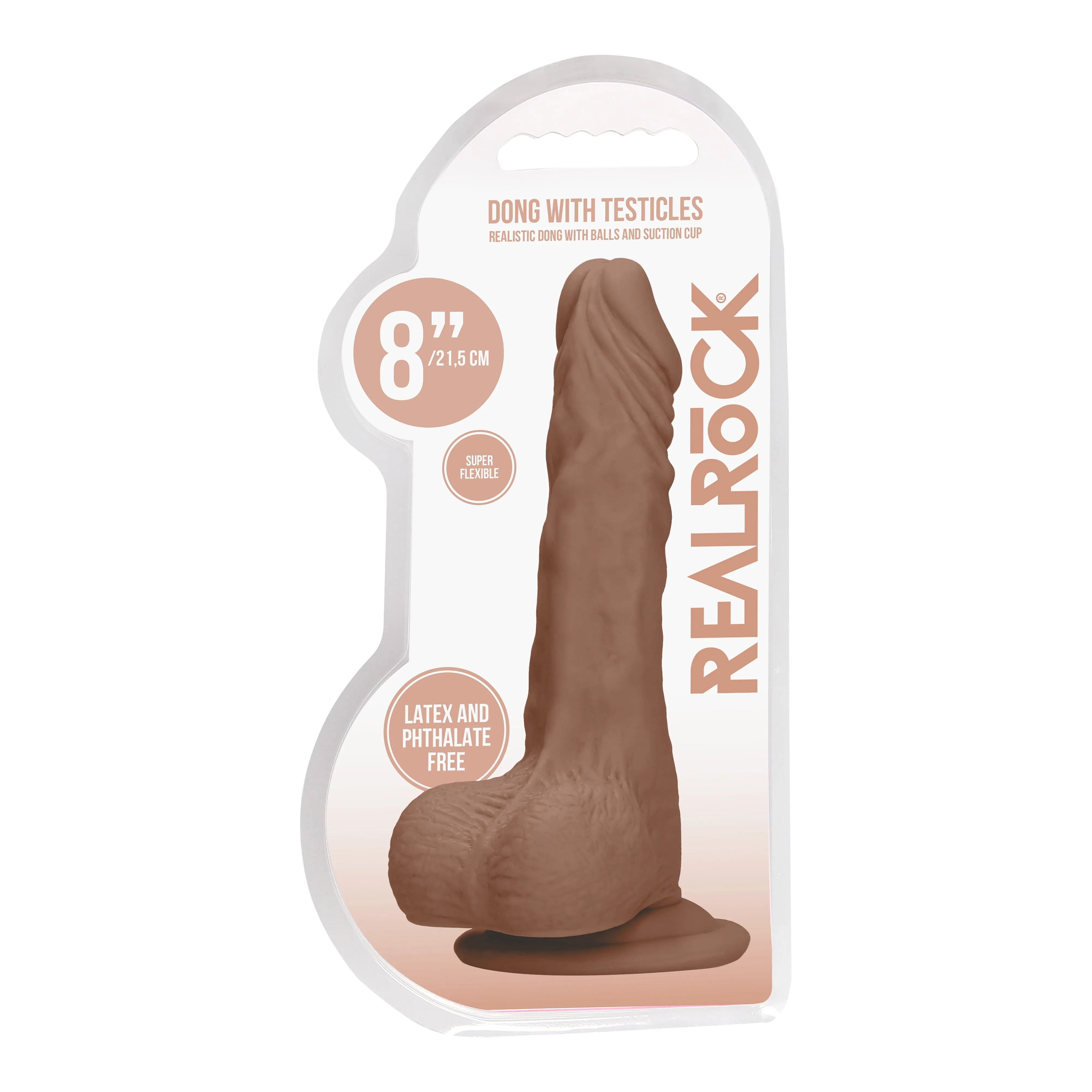 8 Inch Dong With Testicles - Tan