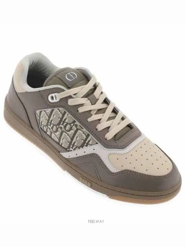 B27 Smooth Calfskin Low Top Sneakers Khaki Beige