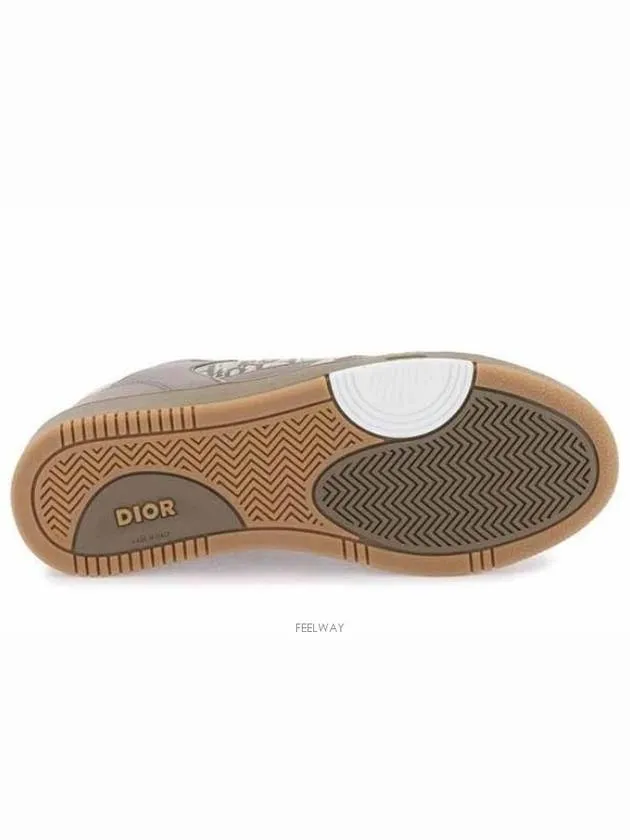B27 Smooth Calfskin Low Top Sneakers Khaki Beige