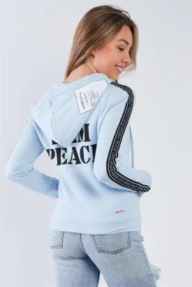 Baby Blue "I Am Peace, All Of Me" Graphic Hoodie