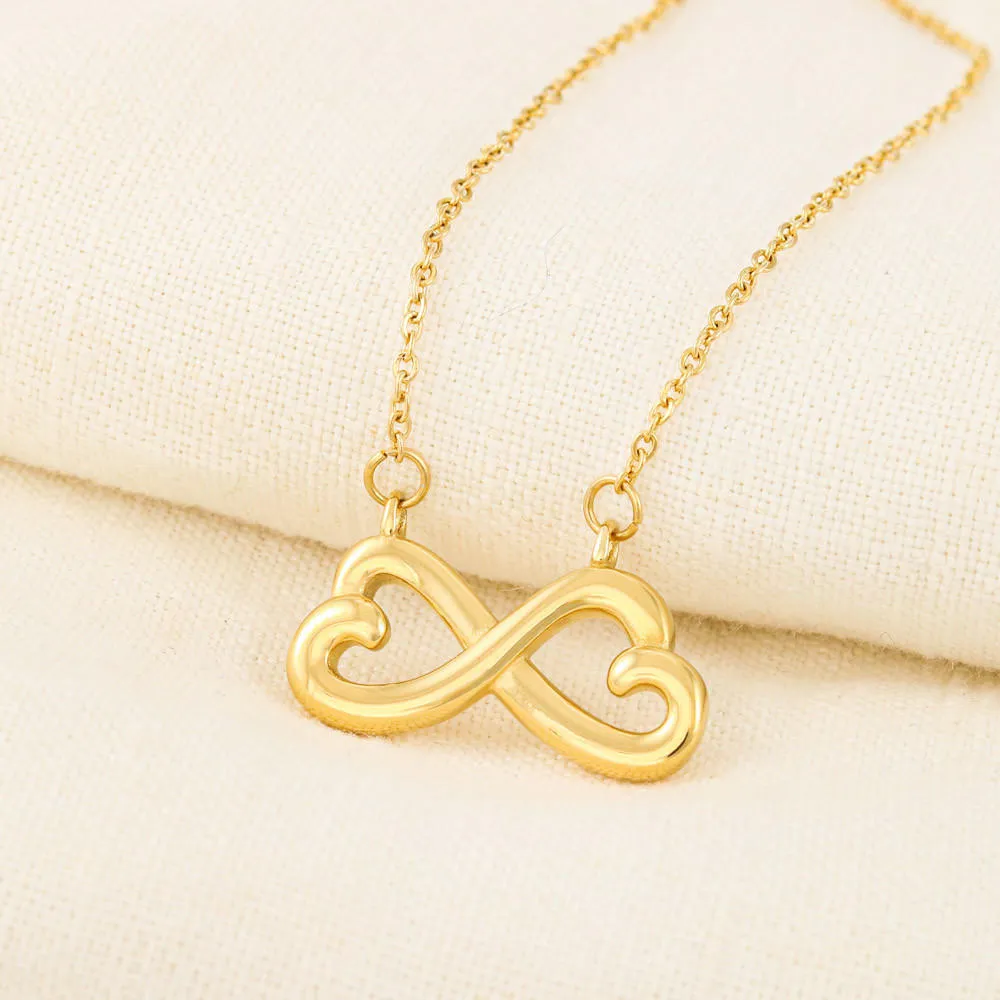 Beautiful Heart Infinity Necklace With Husband To Wife Heart Message Card