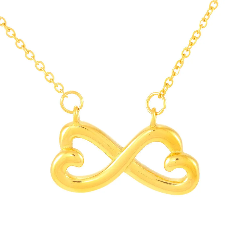 Beautiful Heart Infinity Necklace With Husband To Wife Heart Message Card