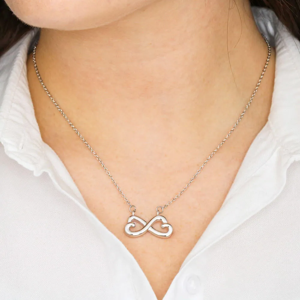 Beautiful Heart Infinity Necklace With Husband To Wife Heart Message Card