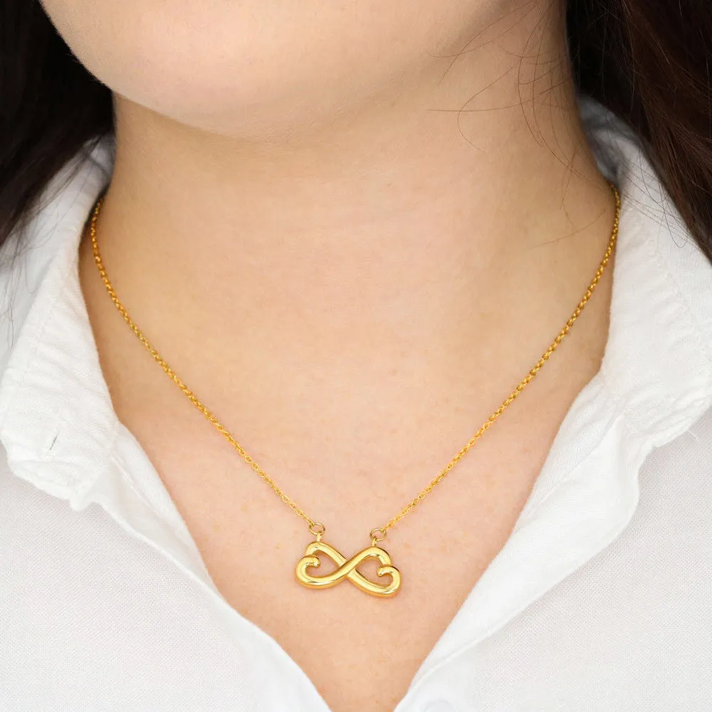 Beautiful Heart Infinity Necklace With Husband To Wife Heart Message Card