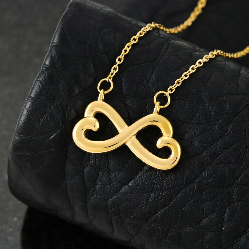 Beautiful Heart Infinity Necklace With Husband To Wife Heart Message Card