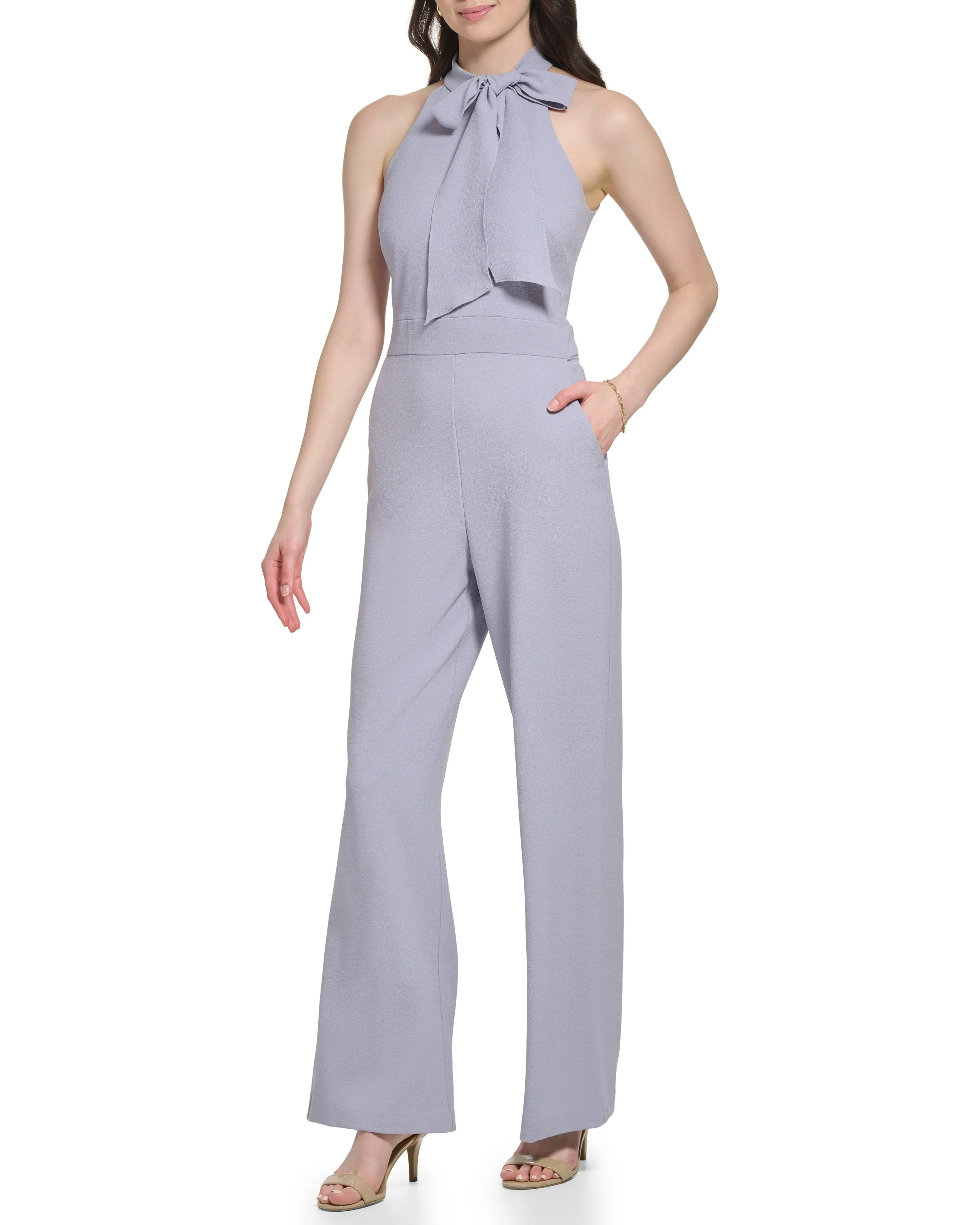 Bow-Neck Halter Jumpsuit