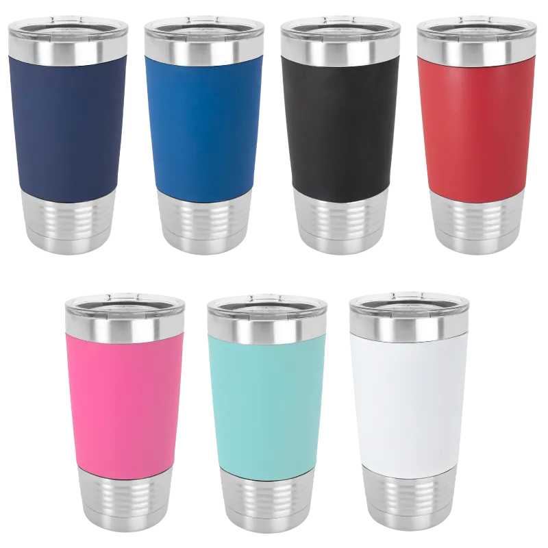 Case of 24 Blank 20 oz Silicone Tumblers, Insulated Stainless Steel   Lid