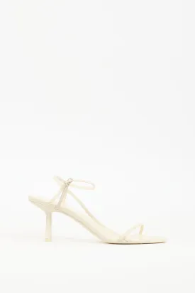 Cream Leather Bare Heeled Sandal