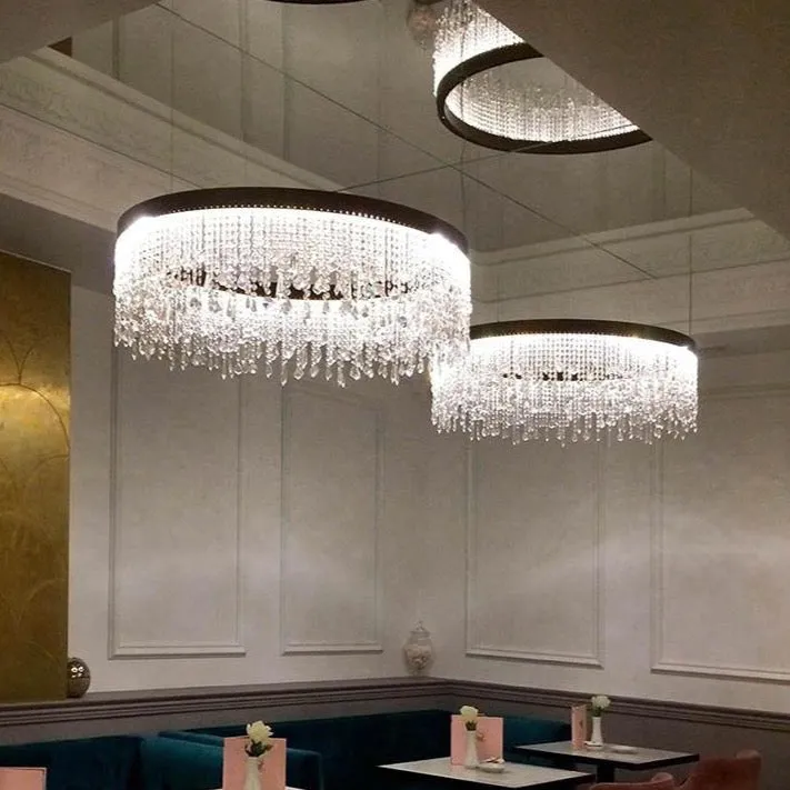 Crystal Shower Chandelier - Round