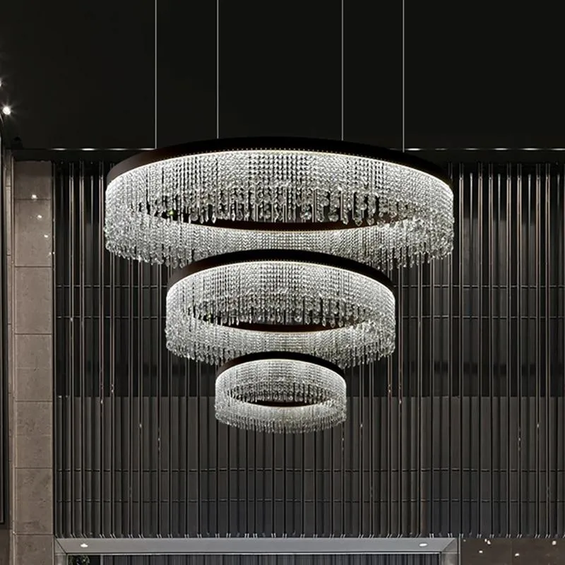 Crystal Shower Chandelier - Round