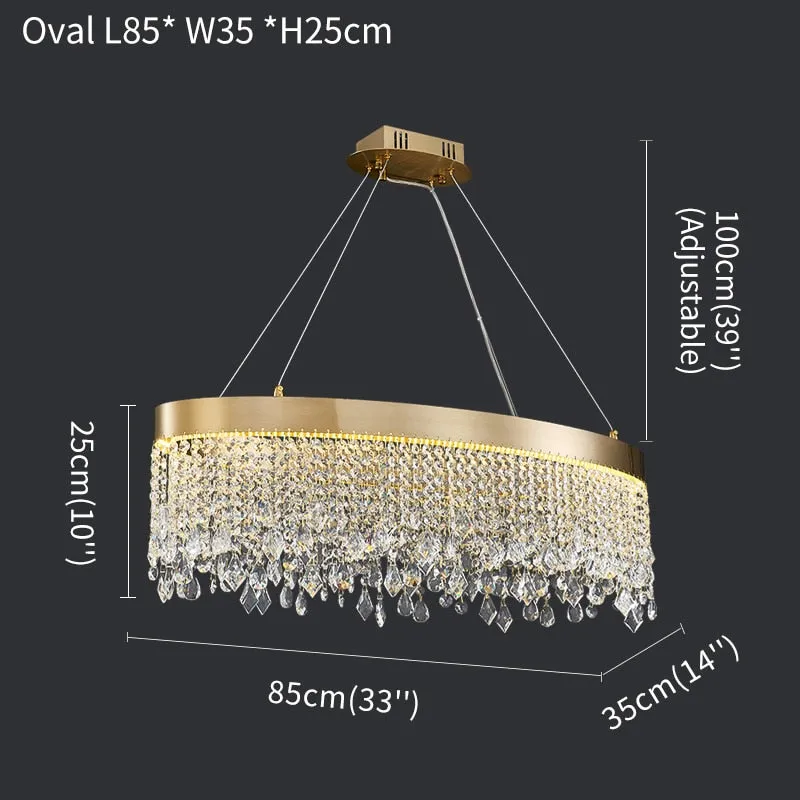 Crystal Shower Chandelier - Round