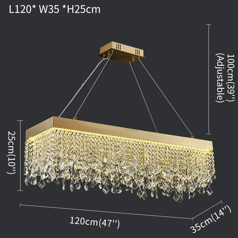 Crystal Shower Chandelier - Round