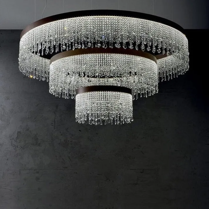 Crystal Shower Chandelier - Round
