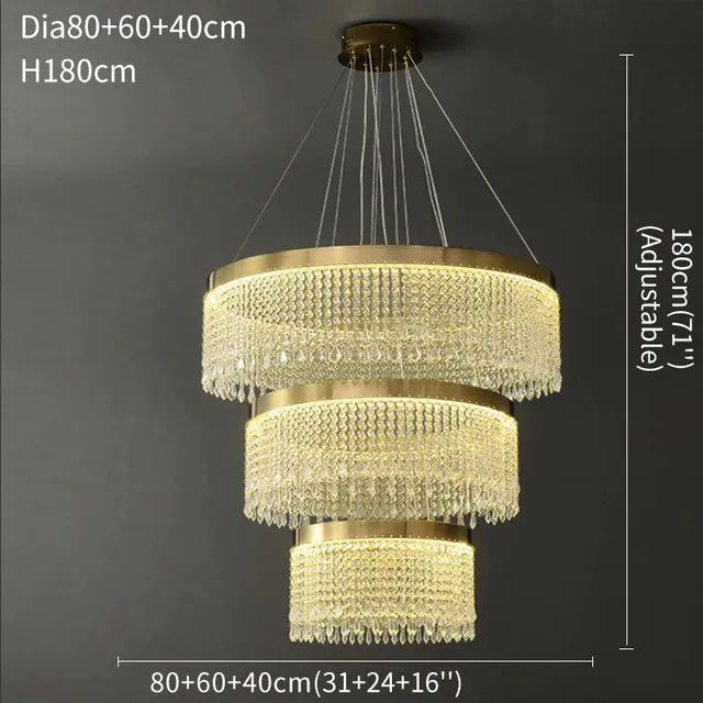 Crystal Shower Chandelier - Round