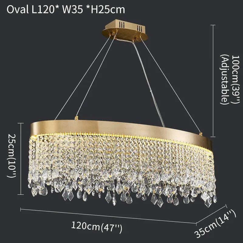 Crystal Shower Chandelier - Round