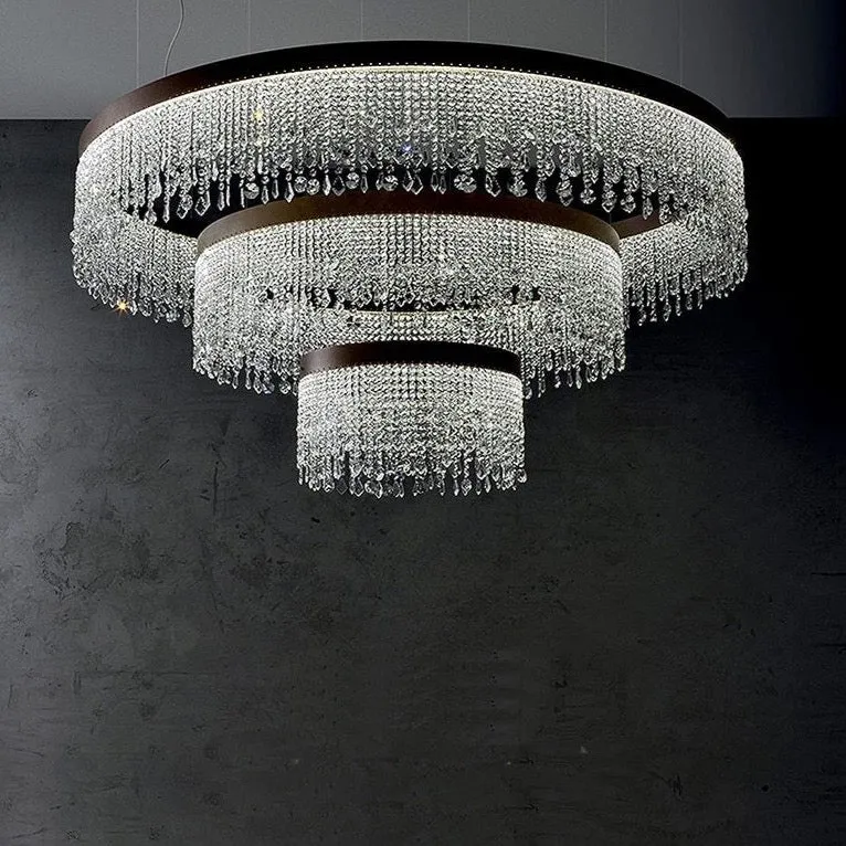 Crystal Shower Chandelier - Round