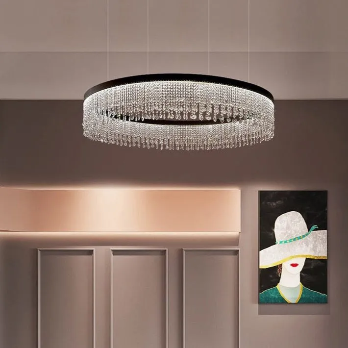 Crystal Shower Chandelier - Round
