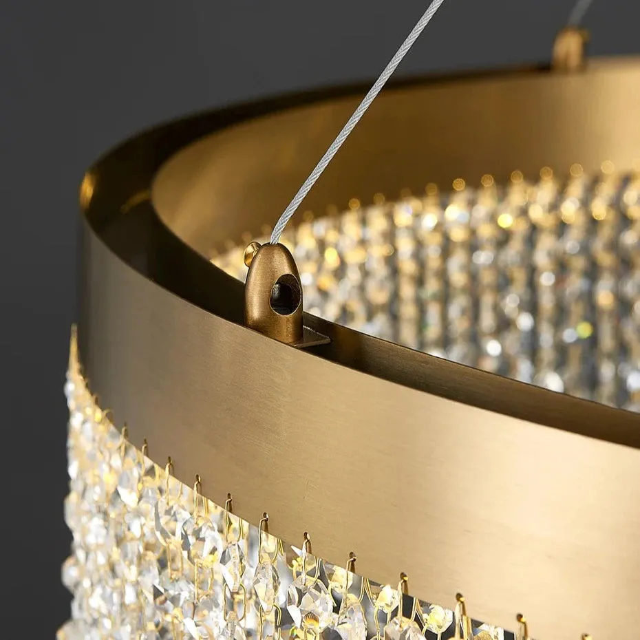 Crystal Shower Chandelier - Round