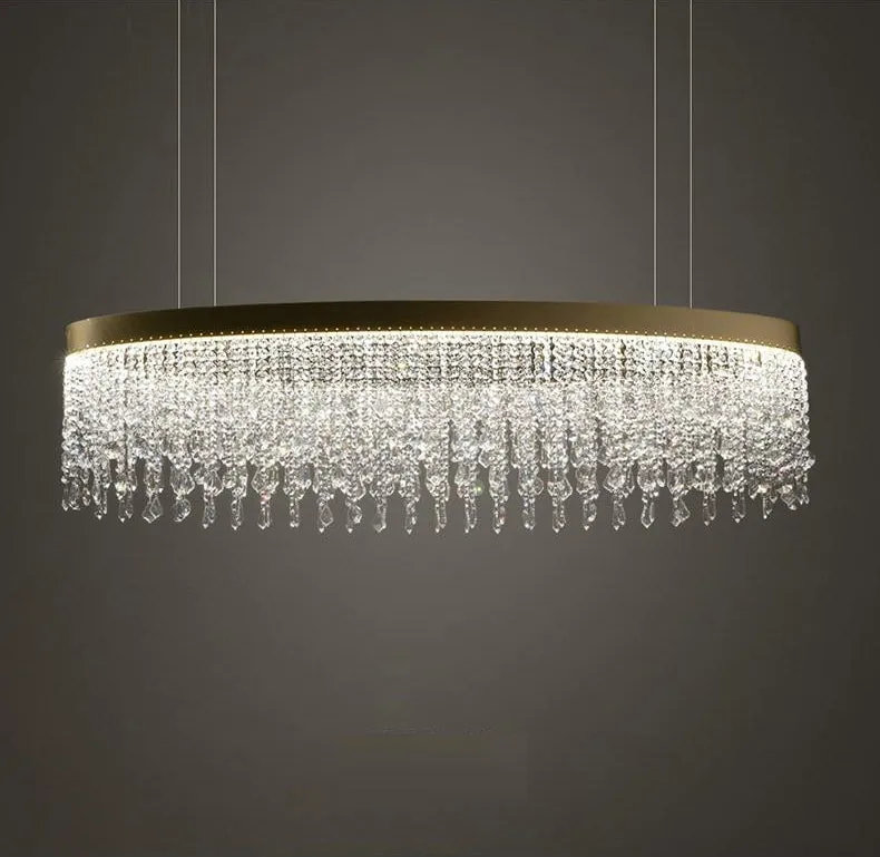 Crystal Shower Chandelier - Round