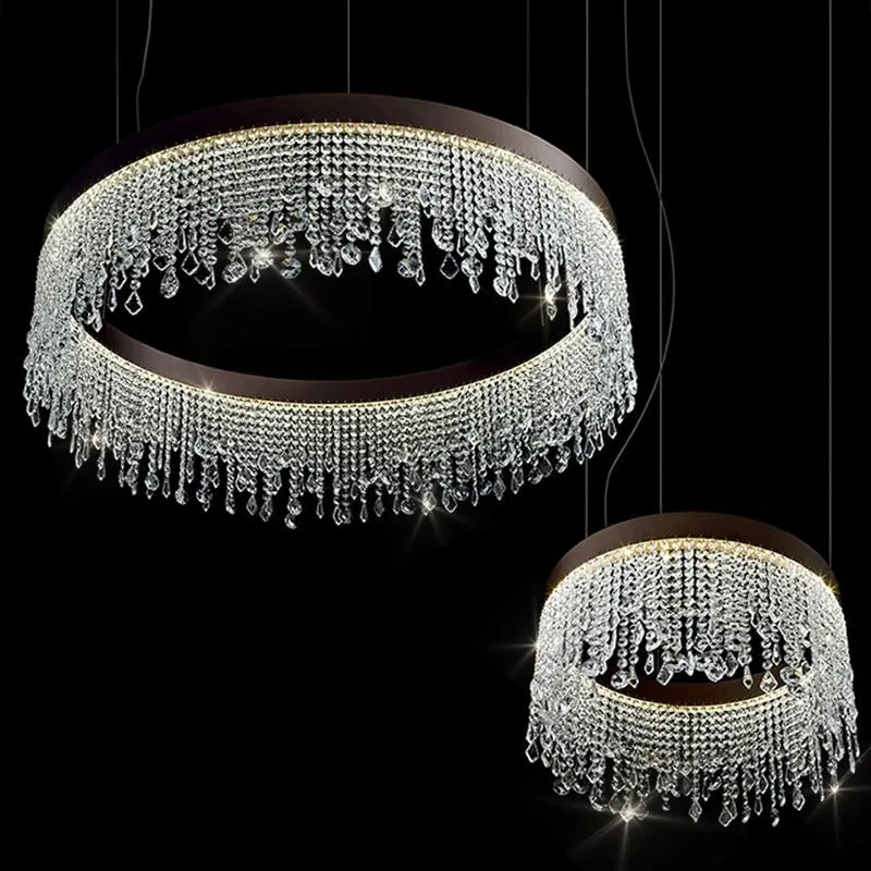 Crystal Shower Chandelier - Round
