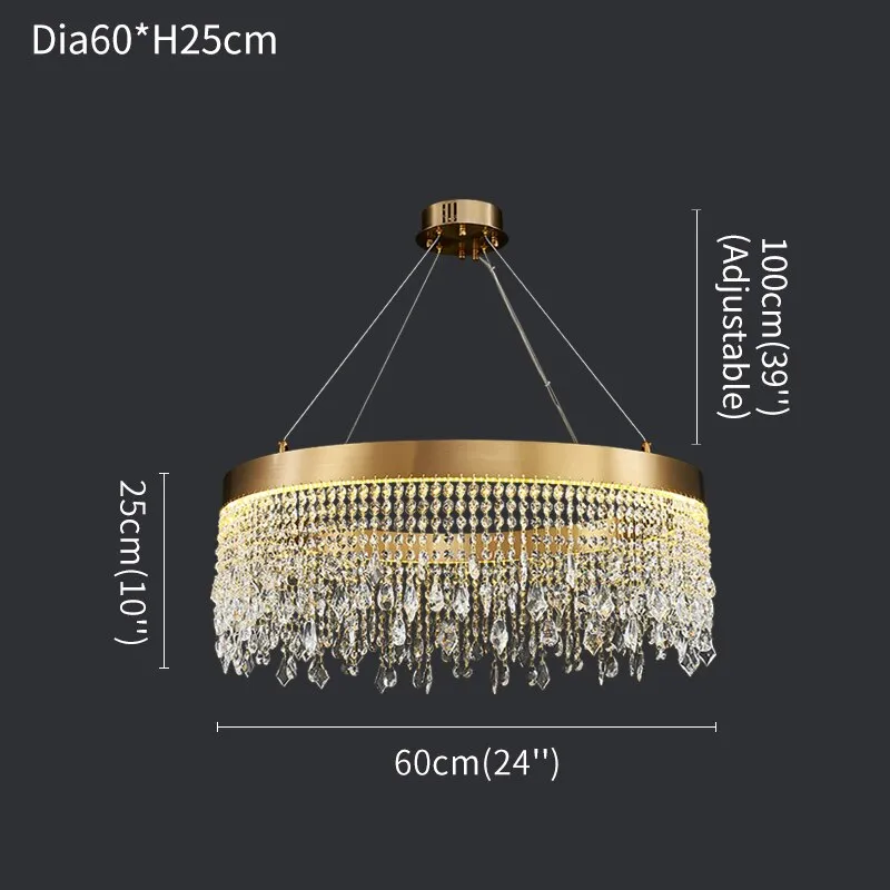 Crystal Shower Chandelier - Round