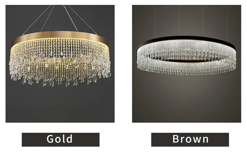 Crystal Shower Chandelier - Round