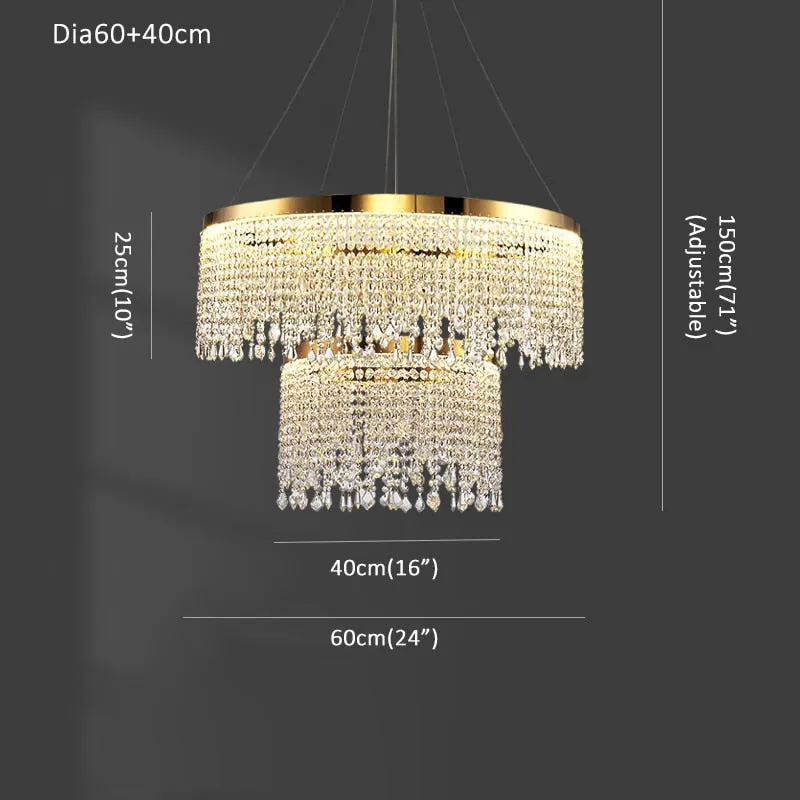 Crystal Shower Chandelier - Round