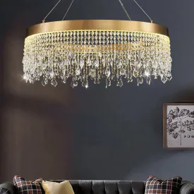Crystal Shower Chandelier - Round