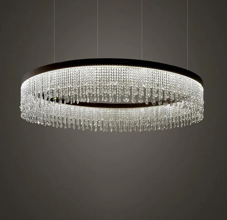Crystal Shower Chandelier - Round