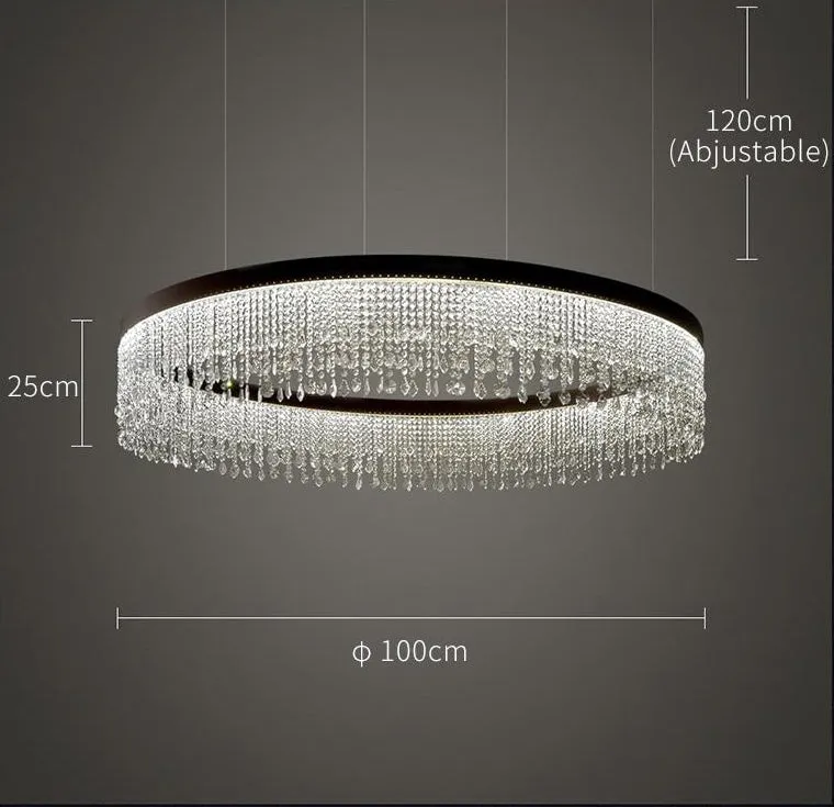 Crystal Shower Chandelier - Round