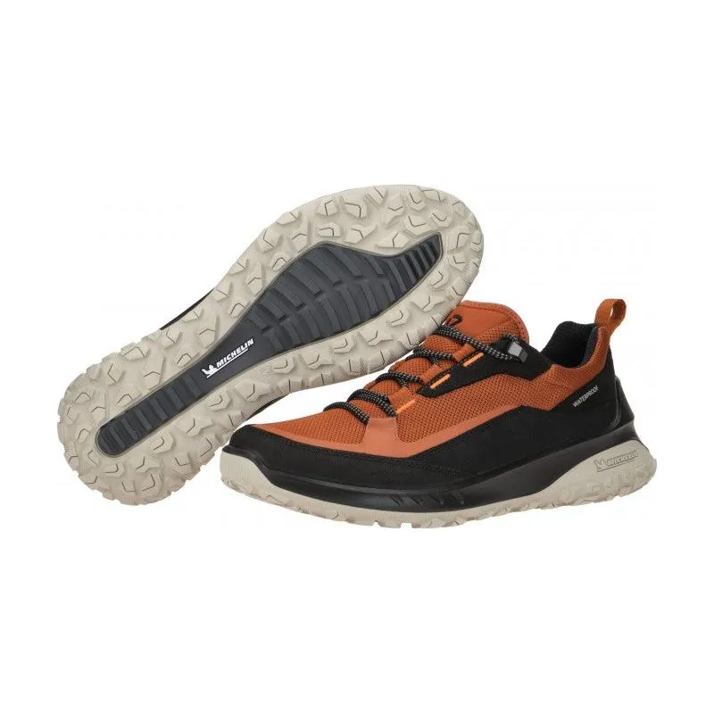 Ecco Men's ULT-TRN Waterproof Low Shoe in Black Cognac