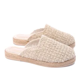 Flat Sole Slip-On Clogs-Beige