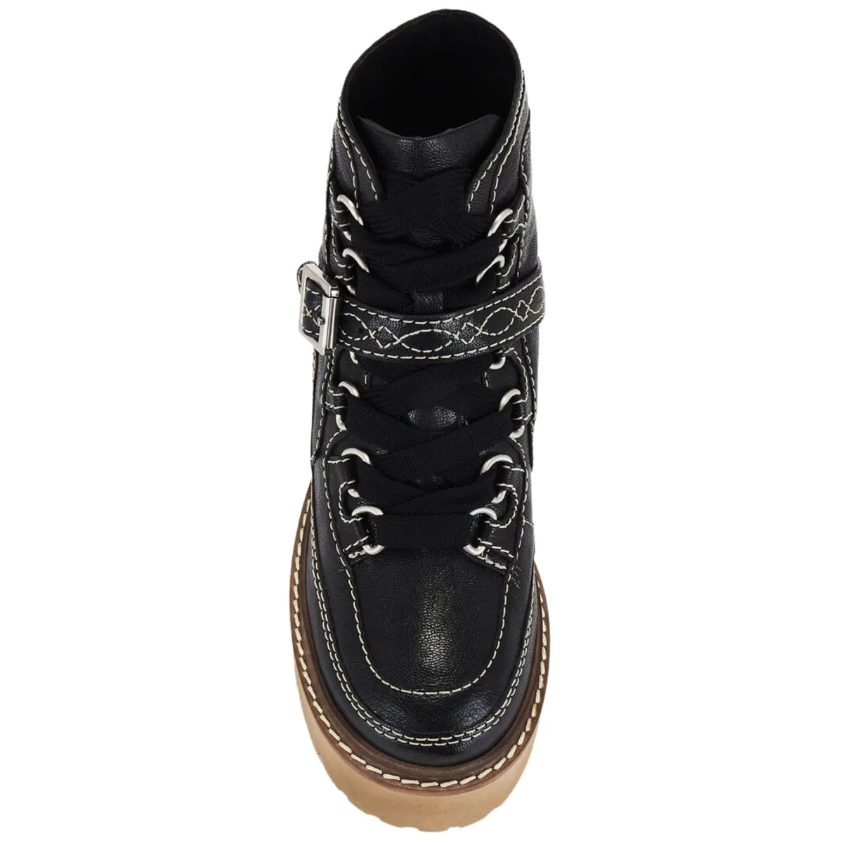 Free People Women's Jasper Hiker Victorian Black Leather
