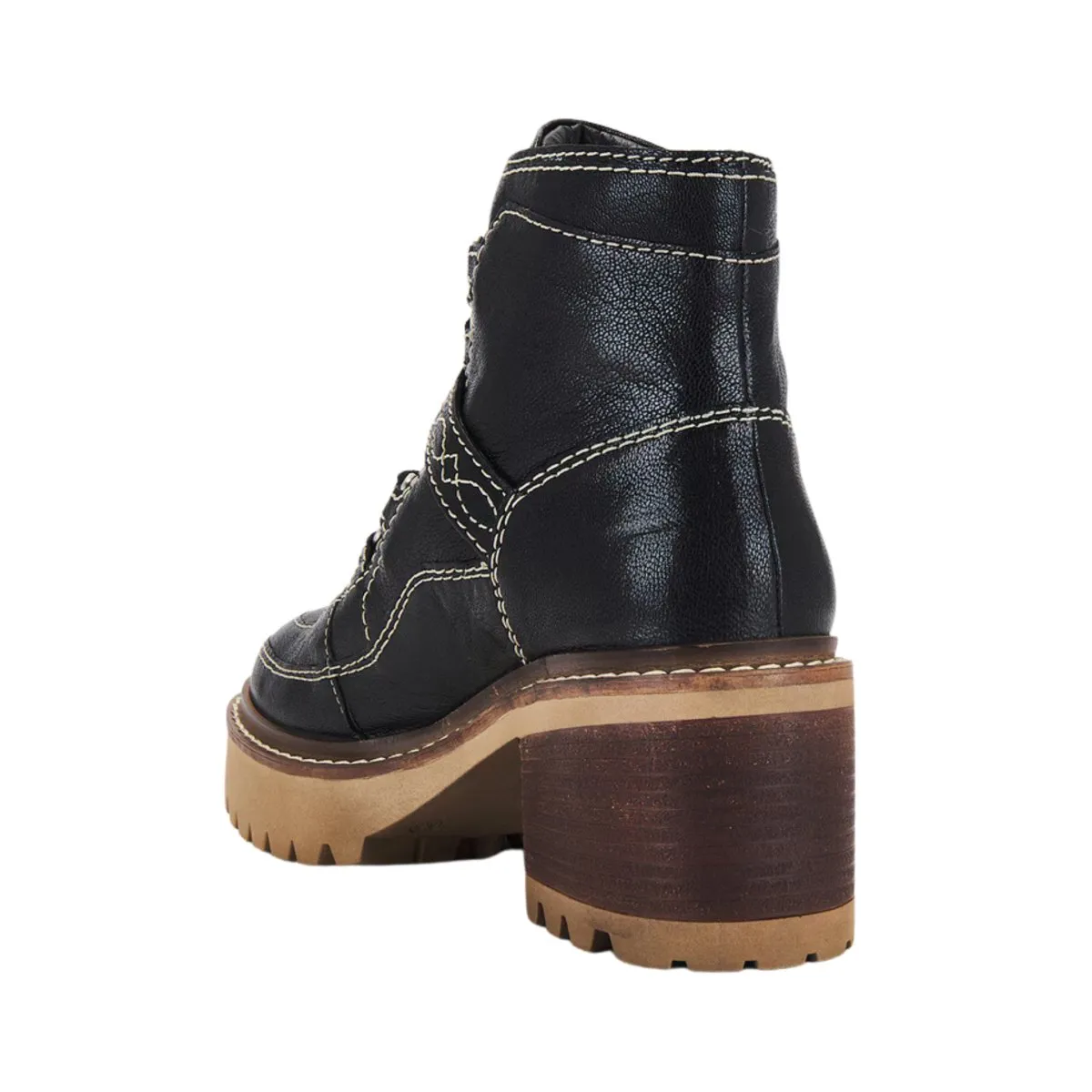 Free People Women's Jasper Hiker Victorian Black Leather