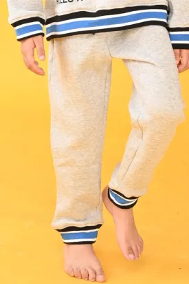 GREY BLUE CUFFED JOGGERS (FLEECE)
