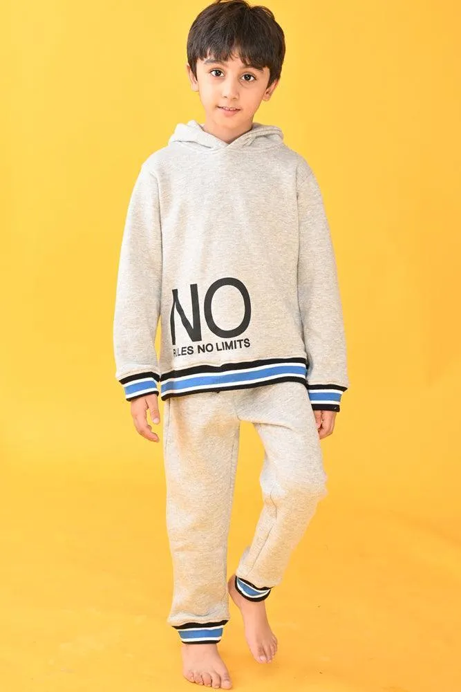 GREY BLUE CUFFED JOGGERS (FLEECE)