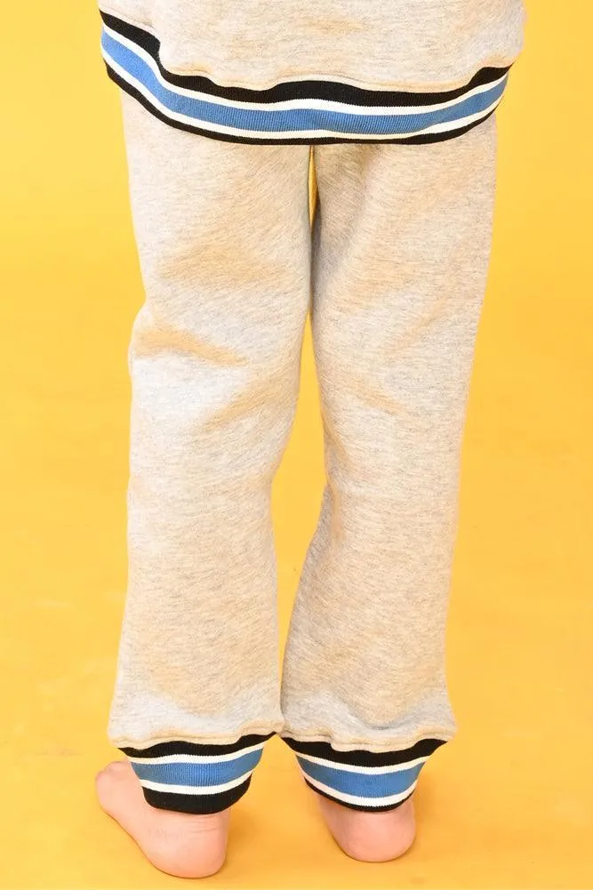GREY BLUE CUFFED JOGGERS (FLEECE)
