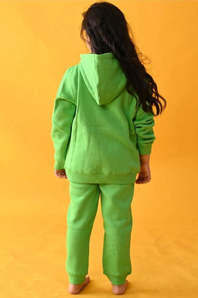 GROOVY FEELINGS FLEECE HOODIE SWEATSHIRT - GREEN
