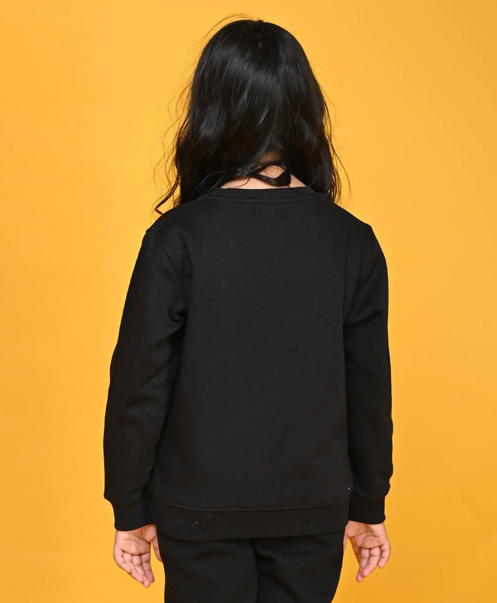 HAPPY PLACE GIRLS FLEECE SWEATSHIRT - BLACK