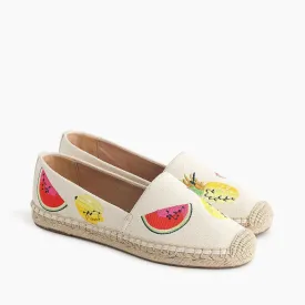 J.crew Canvas espadrilles with embroidered fruits Shoes