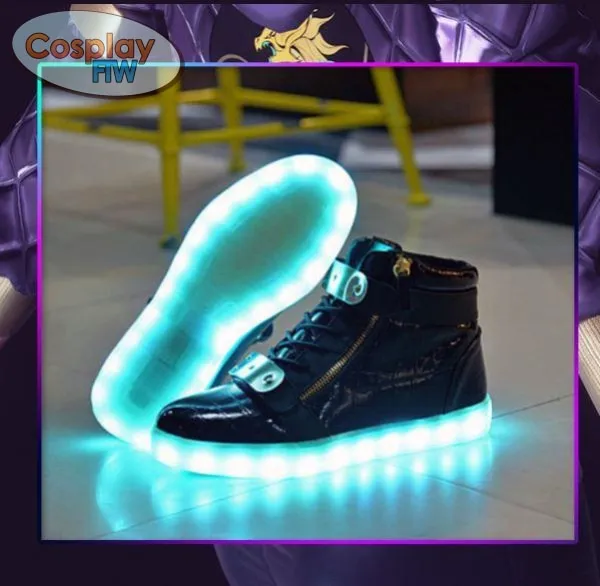 League of Legends KDA Akali cosplay  shoes  / Waterproof Led Shoes /