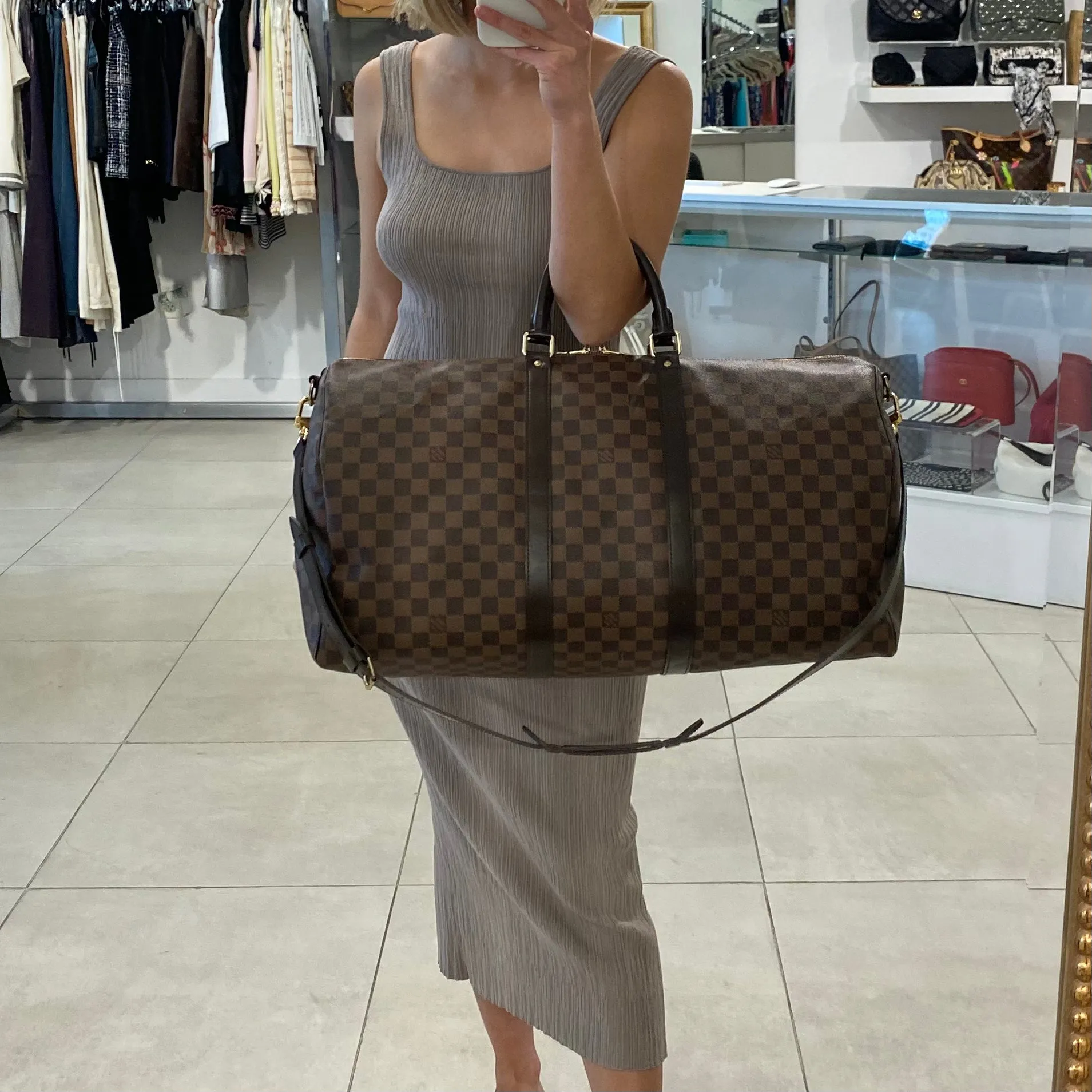 Louis Vuitton Damier Ebene Keepall 55