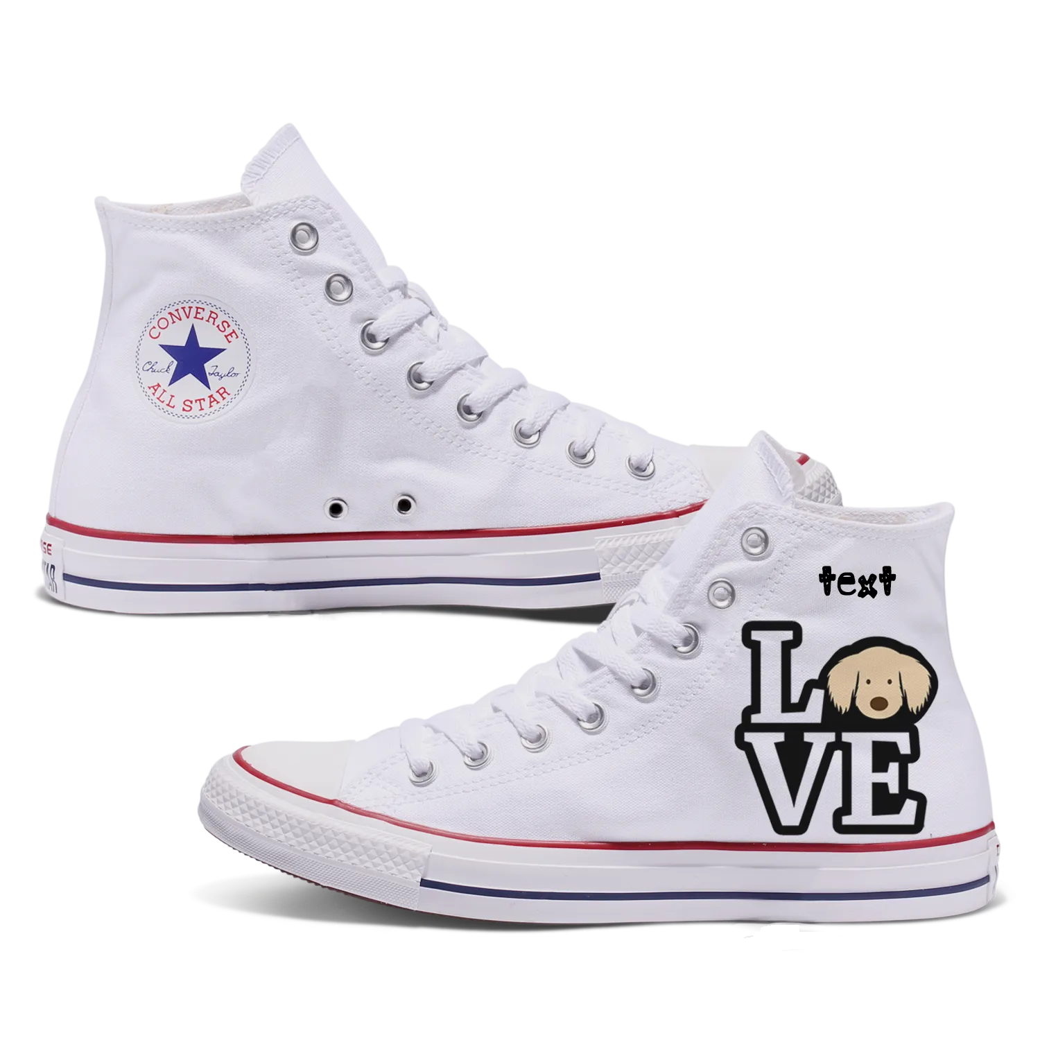 Love Golden Retriever Custom Converse